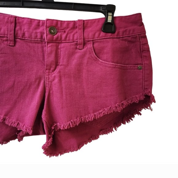 Billabong Laneway Pink Magenta Booty Cheeky Sexy Jeans Shorts Size 28 Low Rise - Picture 2 of 7